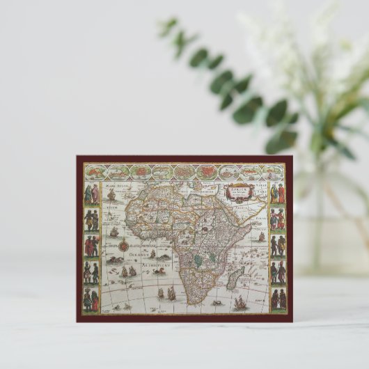 Antique Old World Map of Africa by Blaeu, c.1635 Einladung (Stehend Vorderseite)