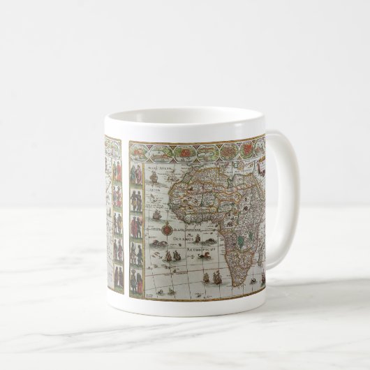 Antique Old World Map of Africa by Blaeu, c.1635 Kaffeetasse (VorderseiteRechts)