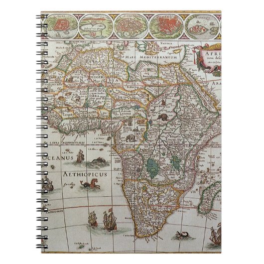 Antique Old World Map of Africa by Blaeu, c.1635 Notizblock (Vorderseite)