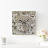Antique Old World Map of Africa by Blaeu, c.1635 Quadratische Wanduhr (Zuhause)