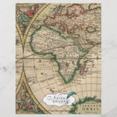 Antique Old World Map Wedding Menu (Rückseite)