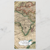 Antique Old World Map Wedding Menu Menükarte (Rückseite)