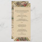 Antique Old World Map Wedding Menu Menükarte (Vorne/Hinten)