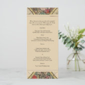 Antique Old World Map Wedding Menu Menükarte (Stehend Vorderseite)