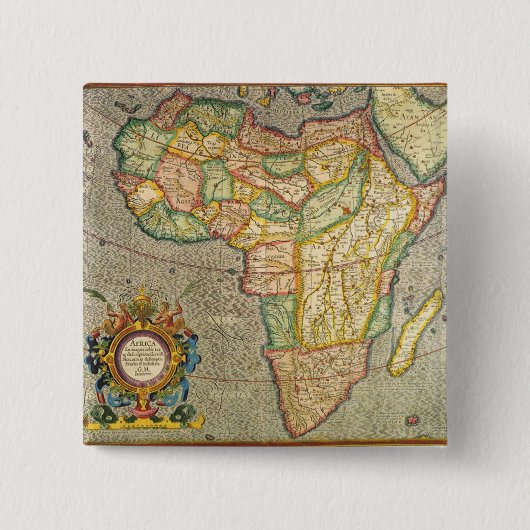 Antique Old World Mercator Map of Africa, 1633 Button (Vorderseite)