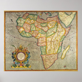 Antique Old World Mercator Map of Africa, 1633 Poster