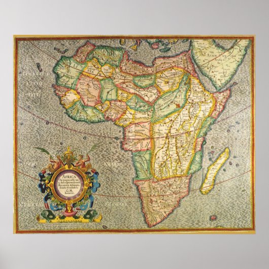 Antique Old World Mercator Map of Africa, 1633 Poster (Vorne)