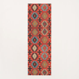Antique Oriental Orange Red Kurdisch Kilim Yogamatte