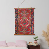 Antique Oriental Rug Muster Red Tapestes Wandteppich Mit Holzrahmen (Schlafzimmer)