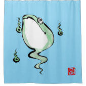 Antique Origin Story Grumpy Frog Japanischer Toad Duschvorhang (Vorderseite)