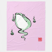 Antique Origin Story Grumpy Frog Japanischer Toad Fleecedecke (Vorderseite)