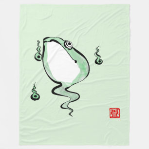 Antique Origin Story Grumpy Frog Japanischer Toad Fleecedecke