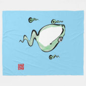 Antique Origin Story Grumpy Frog Japanischer Toad Fleecedecke (Vorderseite (Horizontal))