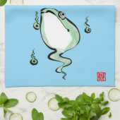 Antique Origin Story Grumpy Frog Japanischer Toad Geschirrtuch (Gefaltet)