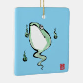 Antique Origin Story Grumpy Frog Japanischer Toad Keramikornament (Rechts)