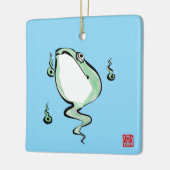 Antique Origin Story Grumpy Frog Japanischer Toad Keramikornament (Links)