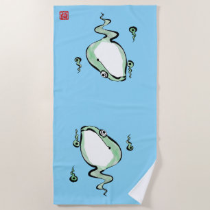Antique Origin Story Grumpy Frog Japanischer Toad Strandtuch