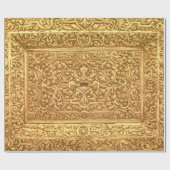 Antique Ornamental Golden Floral Pattern Geschenkpapier (Flach)