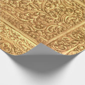 Antique Ornamental Golden Floral Pattern Geschenkpapier (Ecke)