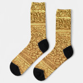Antique Ornamental Golden Floral Pattern Socken (Linkes Detail)