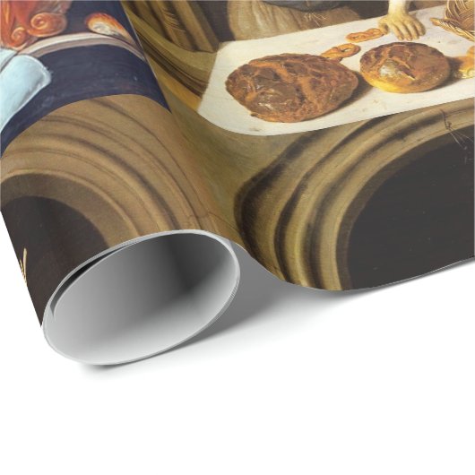 ANTIQUE OVEN BAKER, BAKERY BREAD SHOP GESCHENKPAPIER (Rolleneckpunkt)