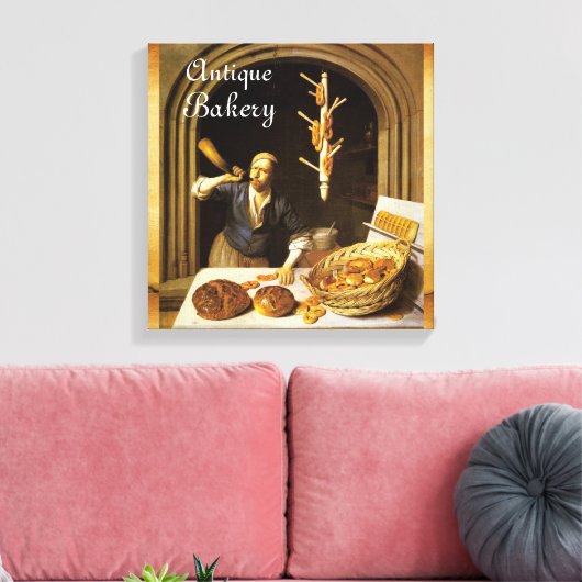 ANTIQUE OVEN BAKER, BAKERY BREAD SHOP LEINWANDDRUCK (Insitu (Wohnzimmer))