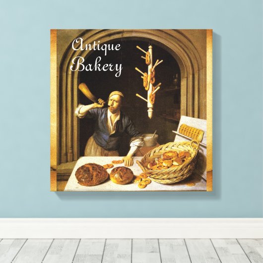 ANTIQUE OVEN BAKER, BAKERY BREAD SHOP LEINWANDDRUCK (Insitu (Holzboden))