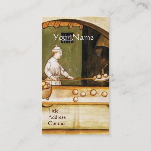 ANTIQUE OVEN BAKER, BAKERY BREAD SHOP MONOGRAM VISITENKARTE (Vorderseite)