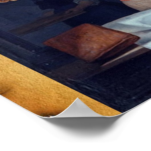 ANTIQUE OVEN BAKER, BAKERY BREAD SHOP POSTER (Ecke)