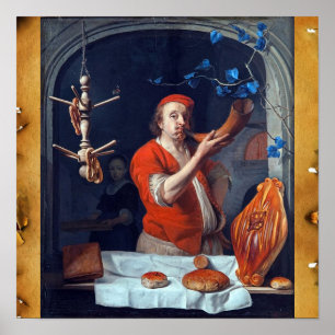 ANTIQUE OVEN BAKER, BAKERY BREAD SHOP POSTER