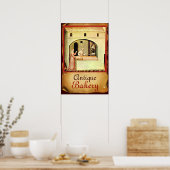 ANTIQUE OVEN BAKER, BAKERY BREAD SHOP POSTER (Küche)
