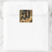 ANTIQUE OVEN BAKER, BAKERY BREAD SHOP QUADRATISCHER AUFKLEBER (Tasche)