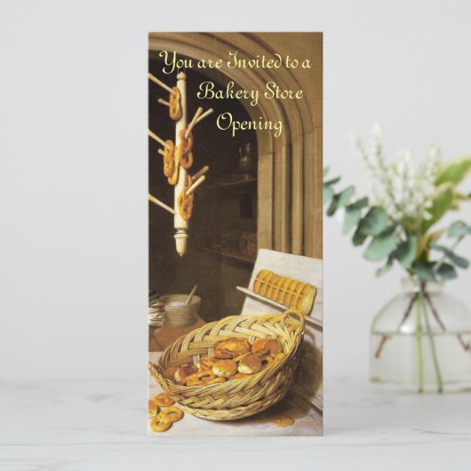 ANTIQUE OVEN BAKERY FRÜHSTÜCK PARTY EINLADUNG (Stehend Vorderseite)