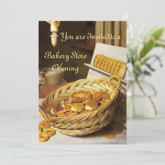 ANTIQUE OVEN BAKERY FRÜHSTÜCK PARTY EINLADUNG (Stehend Vorderseite)