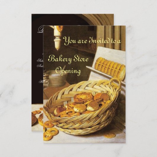 ANTIQUE OVEN BAKERY FRÜHSTÜCK PARTY UAWG EINLADUNG (Vorne/Hinten)