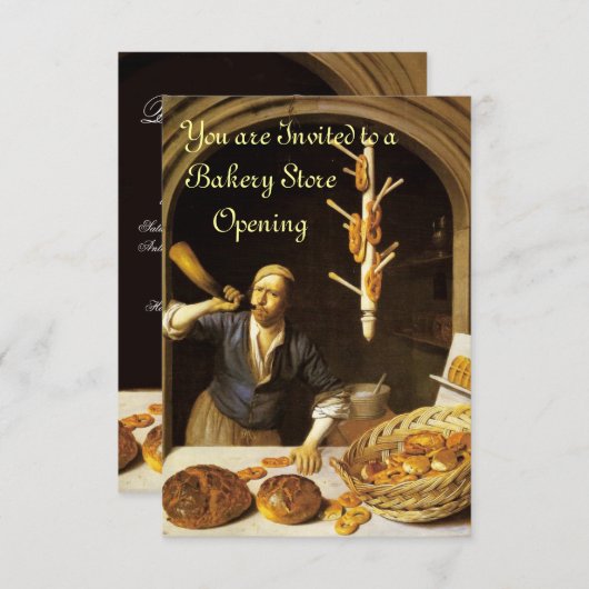 ANTIQUE OVEN BAKERY FRÜHSTÜCK PARTY UAWG EINLADUNG (Vorne/Hinten)