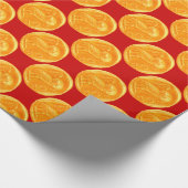 ANTIQUE OWL Gold Gelb Rot Geschenkpapier (Ecke)