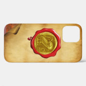 ANTIQUE OWL GOLD GELB ROTES WAX SIEGEL Perchment Case-Mate iPhone Hülle (Rückseite (Horizontal))