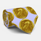 ANTIQUE OWL Gold griechische Münze leicht blau Krawatte (Gerollt)