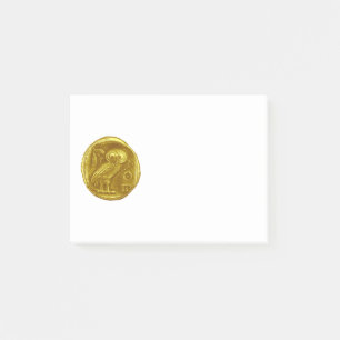 ANTIQUE OWL Gold Post-it Klebezettel