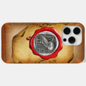 ANTIQUE OWL SILVER ROTES WAX SIEGEL Perchment Case-Mate iPhone Hülle (Rückseite (Horizontal))
