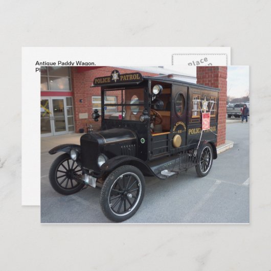 Antique Paddy Wagon Postkarte (Vorne/Hinten)