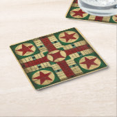 Antique Parcheesi Game Board von Ethan Harper Rechteckiger Pappuntersetzer (angewinkelt)