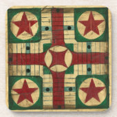 Antique Parcheesi Game Board von Ethan Harper Untersetzer (Vorderseite)