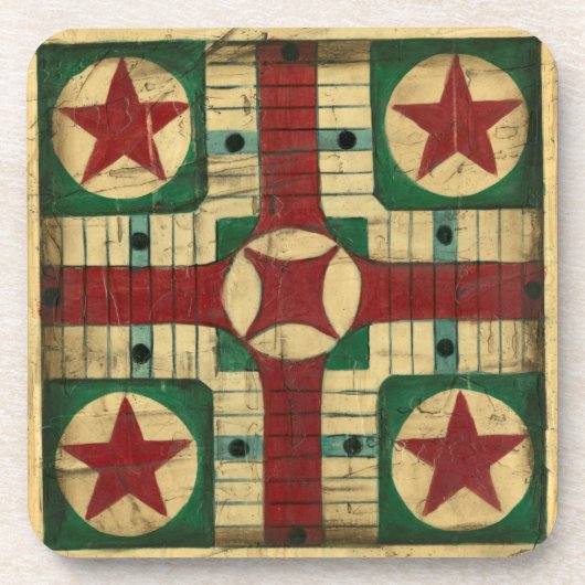 Antique Parcheesi Game Board von Ethan Harper Untersetzer (Vorderseite)