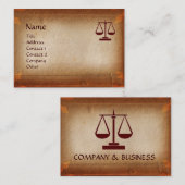 ANTIQUE PARCHMENT / JURISTISCHES BÜRO, ATTORNEE VISITENKARTE (Vorne/Hinten)