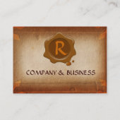 ANTIQUE PARCHMENT, SIEGEL-MONOGRAMM VISITENKARTE (Rückseite)