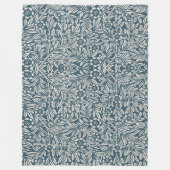 Antique Pattern of Worn out Leaves Blue Background Fleecedecke (Vorderseite)