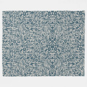 Antique Pattern of Worn out Leaves Blue Background Fleecedecke (Vorderseite (Horizontal))