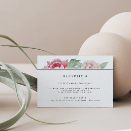 Antique Peony Wedding Card Begleitkarte